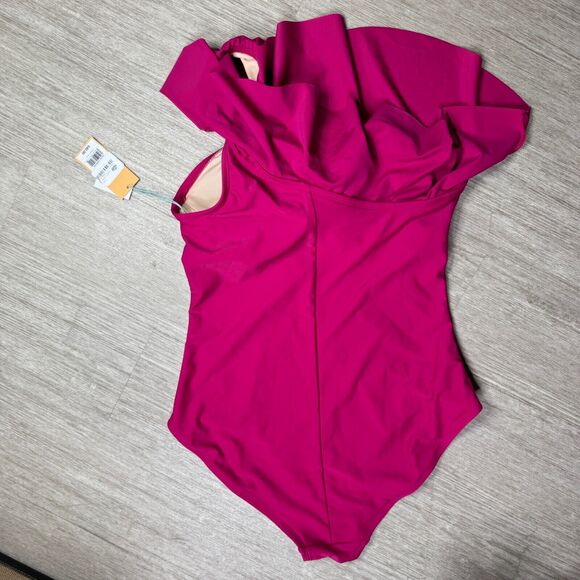 Kona Sol Women's One Piece Swimsuit Swimwear Full Seat NEW L Magenta Pink - Picture 2 of 7